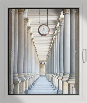 Produktbild von Wallario Lichtschutzbild, Dekorativer Sichtschutz Sonnenschutz 76 x 93 cm mit Motiv: Säulengang - Verdunklung ohne Bohren