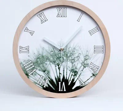 Produktbild von Holzuhr 20fi cm wanduhr - weiße Spitzen - Löwenzahn Samen