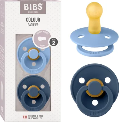 Produktbild von BIBS 120277 Colour SKY BLUE/Steel BLUE 6-18M Latex-Schnuller, BPA-frei