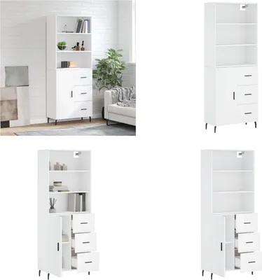 Produktbild von vidaXL Highboard Weiß 69,5x34x180 cm Holzwerkstoff - Highboard - Highboards - Sideboard - Schrank