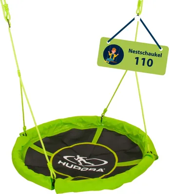 Produktbild von HUDORA Nestschaukel 110 - grüne Schaukel für bis zu 100kg -  höhenverstellbare Hängeschaukel mit 110cm Durchmesser für d