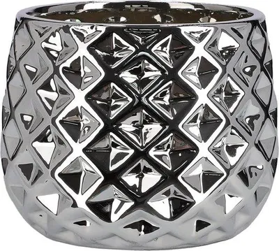 Productafbeelding van Famanu Keramische bloempot, elegant design - zilver