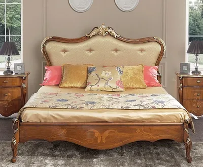 Produktbild von Casa Padrino Luxus Barock Doppelbett Gold / Braun / Gold - Prunkvolles Massivholz Bett im Barockstil - Barock Schlafzimmer & Hotel Möbel - Luxus Qualität -  Italy