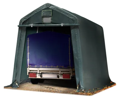 Image de TOOLPORT Abri/Tente Garage Premium 2,4x3,6 m pour Voiture et Bateau - Toile PE 600 N imperméable vert