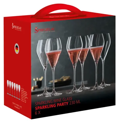 Immagine prodotto di Spiegelau, bicchieri speciali per feste, ideali per bevande frizzanti, capacità 230 ml, set da 6