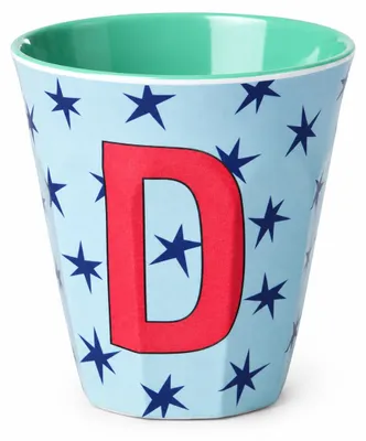 Produktbild von Kinderbecher Melamin 250ml Blau Hellblau Trinkbecher Buchstabe D KITA, KI-generiertes Bild