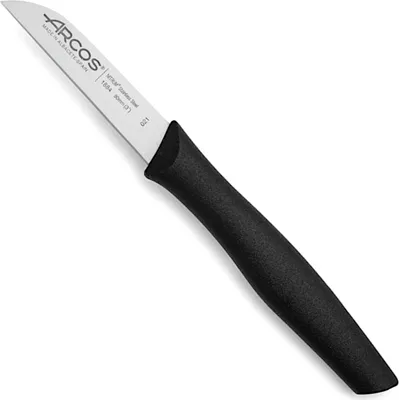 Immagine prodotto di Coltello Mondador Arcos Nova 188400 in acciaio inossidabile e polipropilene di mango, lama nera di 8 cm con coprilama e scatola da esposizione
