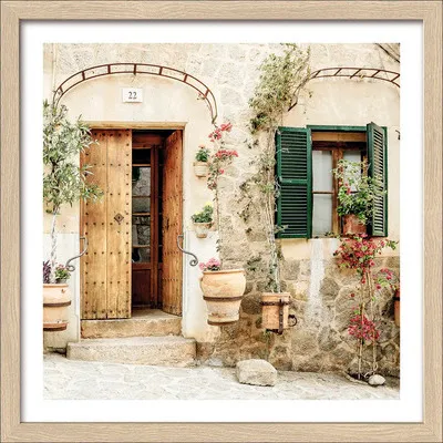 Produktbild von Gerahmtes Bild Mediterranean House II 33x33 cm