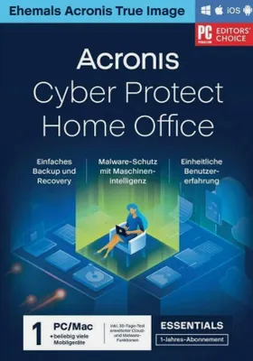 Produktbild von Acronis Cyber Protect Home Office Essentials, 1 Lizenz(en), 1 Jahr(e), Lizenz