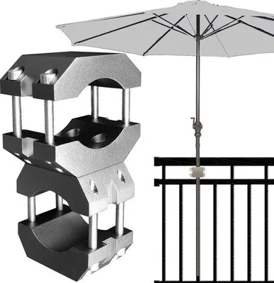 Produktbild von Famanu Parasolhalter Stabil - Für Balkon und runde, quadratische Geländer