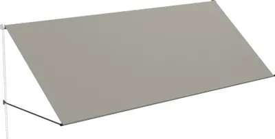 Produktbild von UISEBRT Fallarmmarkise 350x145 cm Grau – Wandmontierte Balkonmarkise mit robustem Aluminiumrahmen & wasserabweisendem Stoff, ideal für Fenster, Terrasse oder Bistro
