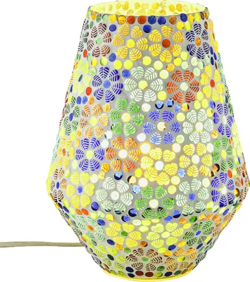 Obrázok produktu pre Boho Deco Nočná lampa Nočný stôl Mozaika Sklenené svietidlo Lampa