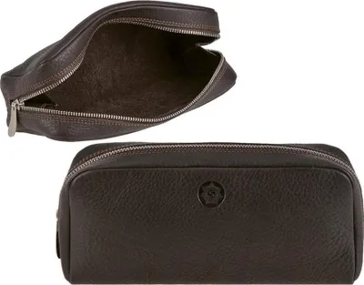 Produktbild von Sonnenleder Kosmetiktasche Leder Schminktasche Stiftetui Schlamper FASCHINA Etui mocca braun 830-220-77