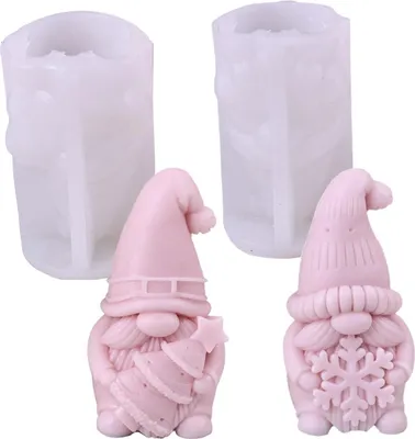 Produktbild von 3D-Silikonform mit Schneeflocken-Weihnachtsbaum-Zwerg – Mehrzweck-Kerzenherstellungsform für DIY-Zwergkerzen, Seife, Harz, Ton und Gipshandwerk,