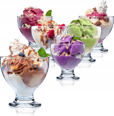 Produktbild von KADAX Eisbecher Glas "Galena", Eisschalen, Eisgläser, Dessertschalen für Desserts, Eiscremegläser, 450 ml, 6 Stück
