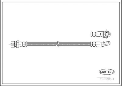 Produktbild von CORTECO 19018194 Bremsschlauch Vorne für FIAT 124 Limousine (124)