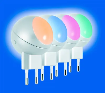 Obrázok produktu pre Osram Lunetta Shine RGB, Nočné svetlo do zásuvky, Biela, Viacfarebný, Modrá, Zelená, Červená, Detská izba, IP20, II