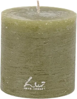 Productafbeelding van Rasteli Luz Kaars "Your Senses", stompkaars, groen, diameter 9 cm, hoogte 9 cm, set van 2 stuks