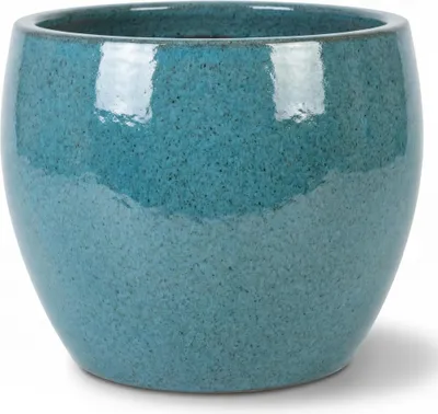 Produktbild von Provencelia ROMULUS Pflanzkübel groß, Keramik, frostfest, Stahlblau, Ø55 x H38 cm