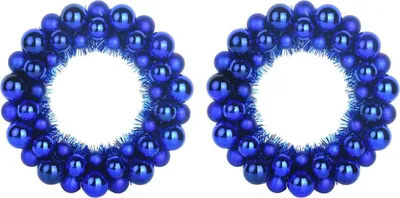 Immagine prodotto di vidaXL Ghirlande di palline di Natale 2 pezzi Blu 33 x 33 x 7 cm Polistirolo