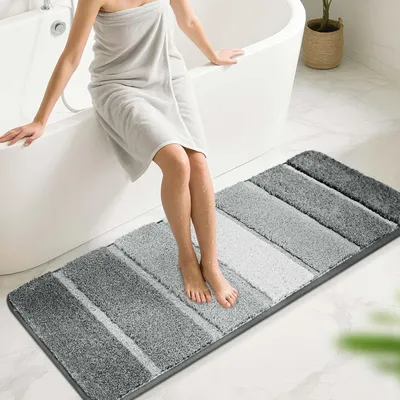 Produktbild von Weiche Antirutsch Badmatte 50 x 150 cm, Grau
