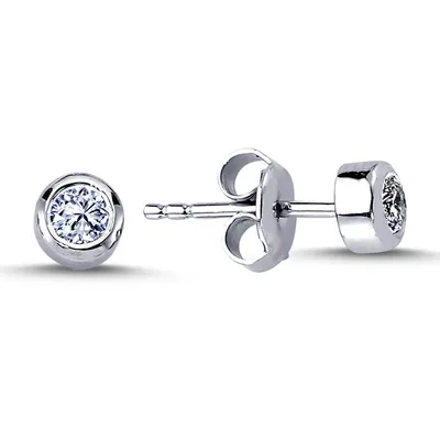 Produktbild von 0,20 Carat Diamant Solitär Ohrringe 14 Karat Weißgold