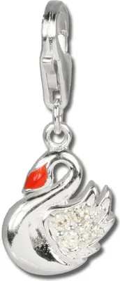 Image de SilberDream Charm pendentif cygne rouge zirconium 925 argent véritable FC254W