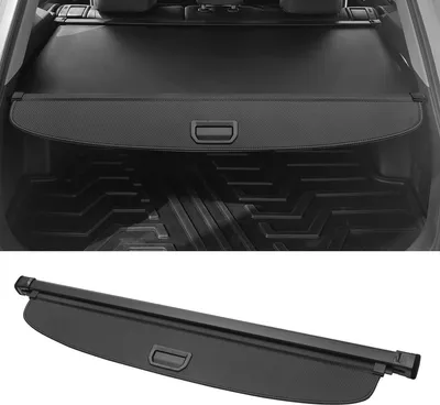 Image de Cache-Bagages Rétractable Pour Voiture Pour Toyota Rav4 2019-2024 Étagère De Coffre Arrière Pare-Soleil De Sécurité Pour Bagages, Motif En Fibre De Carbone Noir