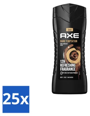Image de 25 flacons de gel douche Axe Dark Temptation - 250 ml - Pack économique - 25 pièces