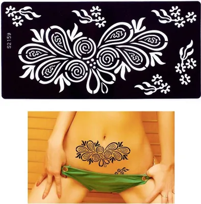 Produktbild von Henna Tattoo Schablone Airbrush Stencil Blume