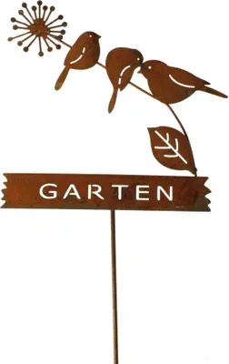Produktbild von Gartenstecker Vögel Metall L67cm Pflanzenstecker Gartenstecker Deko Stecker