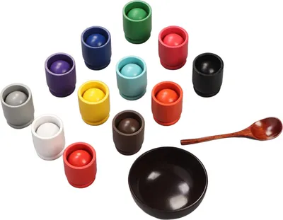 Produktbild von Bälle Tassen Farbsortierspielzeug Feinmotoriktraining Frühpädagogisches Holzsortierspiel für Kleinkinder zu Hause Ohye-12