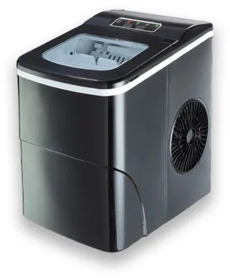 Produktbild von Eiswürfelmaschine Schwarz, kompakt, 2 Liter Wassertank, 32x22x31 cm, 3-6 kg/h