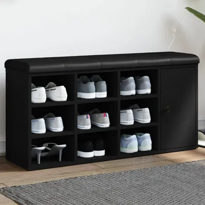 Produktbild von Design Möbel Schuhbank Schwarz 102x32x50 cm Holzwerkstoff - 2024 Neu
