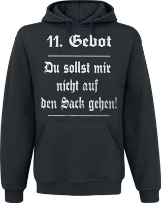 Produktbild von Sprüche Kapuzenpullover Herren 11. Gebot schwarz 4XL