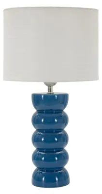 Produktbild von Mauro Ferretti Tischleuchte Torr  Blau Weiß Ø 25x46 cm E27 40W