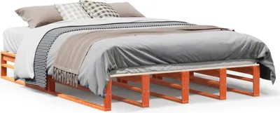 Produktbild von vidaXL Massivholzbett ohne Matratze Wachsbraun 120x200 cm Kiefernholz