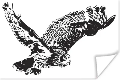 Produktbild von MuchoWow® Poster Illustration einer fliegenden Eule 180x120 cm - Fotoplakat