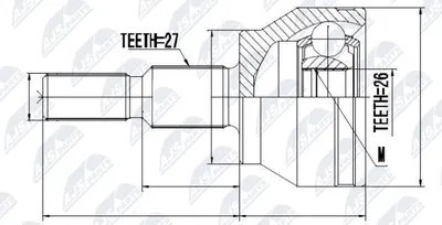 Produktbild von NTY Gelenksatz Antriebswelle Vorne Rechts Vorne Links für FORD FOCUS III Turnier NPZ-FR-050