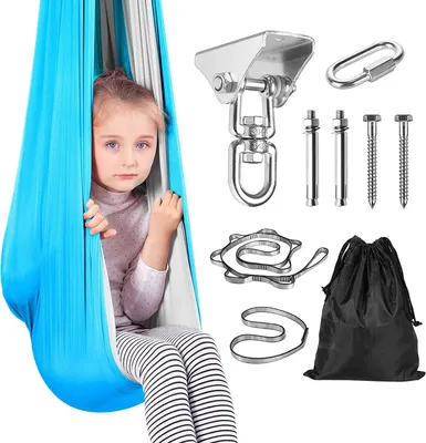 Produktbild von Therapie Schaukel Hängematte Therapieschaukel Kinder - Indoor Outdoor 360° Drehend Doppelte Schicht Schaukeltuch Kinder Geschenke für Autismus Erwachsene Kinder Baby
