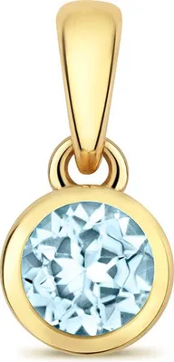 Image de Pendentif Femme Or 375/1000 avec Aquamarine - 10mm*5mm; TRS34950