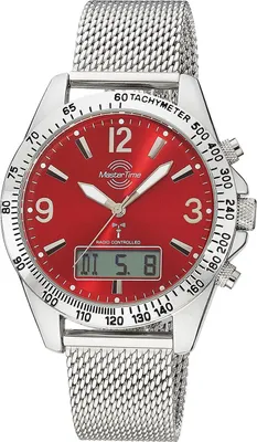 Produktbild von Master Time MTGA-10962-82M Funkchronograph Herren mit Milanaiseband rotem Zifferblatt