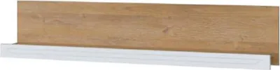 Produktbild von Hängeregal / Wandregal Bambey 15, Farbe: Eiche / Weiß - 25 x 124 x 19 cm (H x B x T)