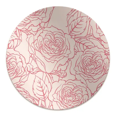 Produktbild von Rundmatte - Stuhlunterlage Bürostuhlunterlage - Rund Ø 100 cm - Bodenmatte - Fußmatte - Rosen Doodle.