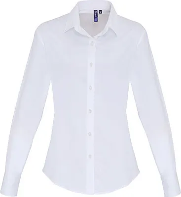 Immagine prodotto di Premier Workwear - Camicia da donna in popeline elasticizzato a maniche lunghe in cotone