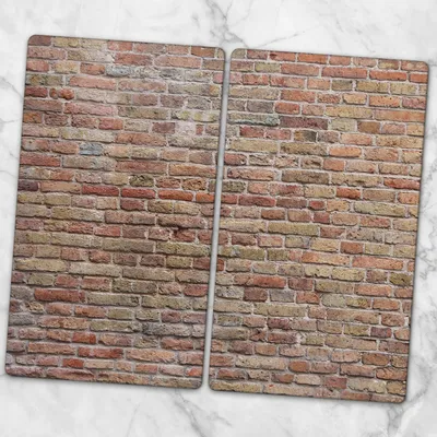Produktbild von Glas-Herdabdeckplatten Glaskeramikkochfeld-Abdeckung Spritzschutz Glas 2x30x52 cm - Ziegelsteinbraun