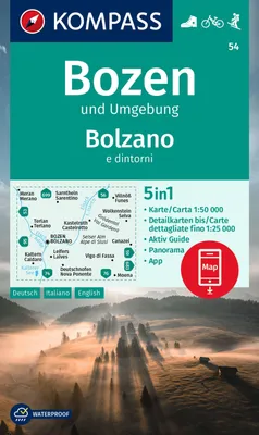 Produktbild von KOMPASS Wanderkarte 54 Bozen und Umgebung / Bolzano e dintorni 1:50.000