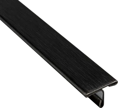 Produktbild von T-Profil Edelstahl Schiene Übergangsprofil V2A L250cm 15mm schwarz anthrazit gebürstet