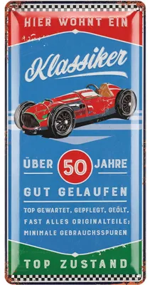 Produktbild von Retro Blechschild 50 Geburtstag Schild, 50 JAHRE KLASSIKER, Alternative zur Geburtstagskarte 50, witziges Geschenk 50 Geburtstag Mann