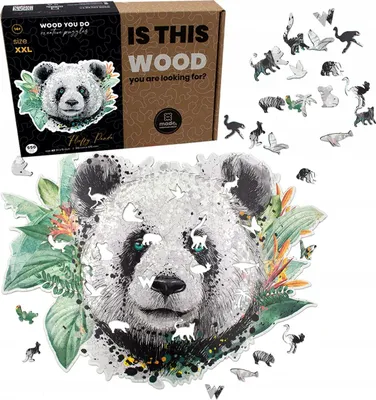 Zdjęcie produktu dla PUZZLE DREWNIANE PANDA w pudełku 550 elementów A2 na prezent